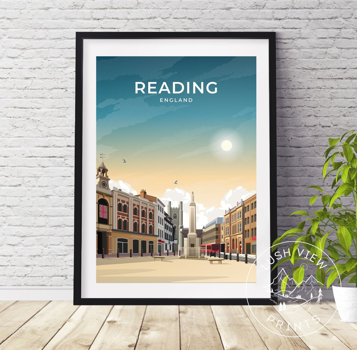 READING - ENGLAND - LUSH VIEW PRINTS